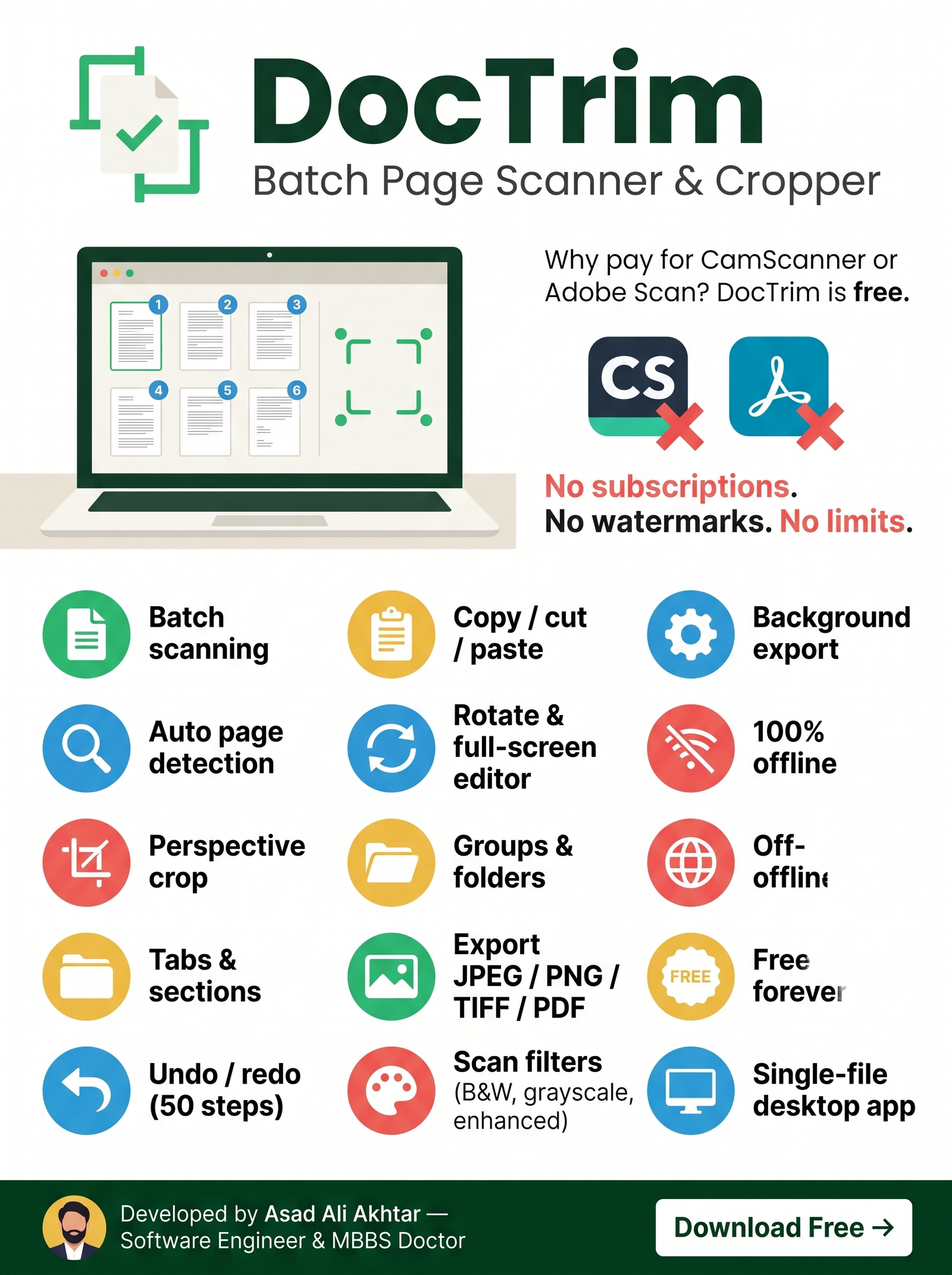 DocTrim — Batch Page Scanner & Cropper